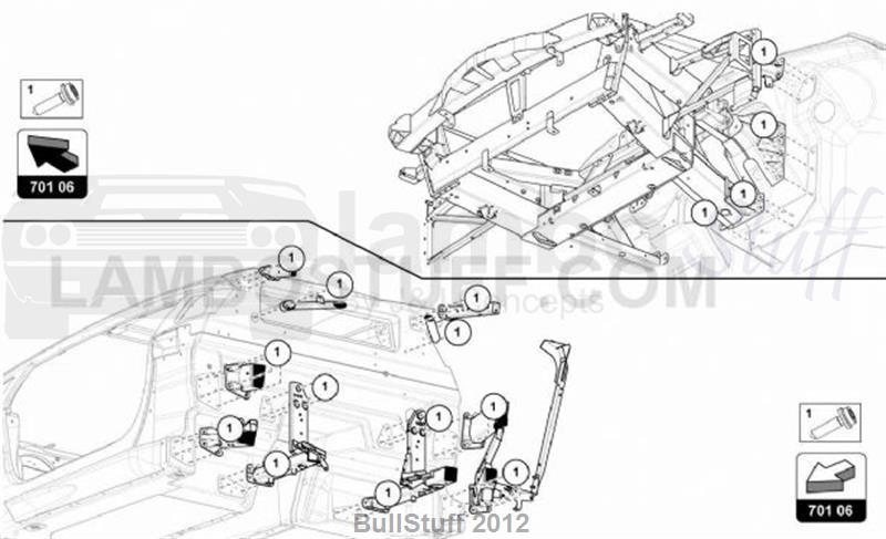 2016 Lamborghini AVENTADOR LP700-4 COUPE ARABIA FASTENERS (701.06.00)